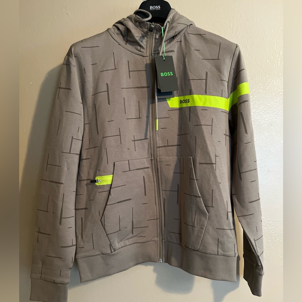 Hugo BOSS Saggy 1 Zip Hoodie with Cotton Blend size Medium